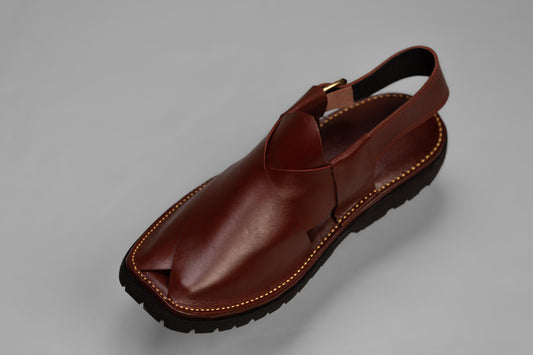Vibram sole Round Shape Chappal (Burgundy)
