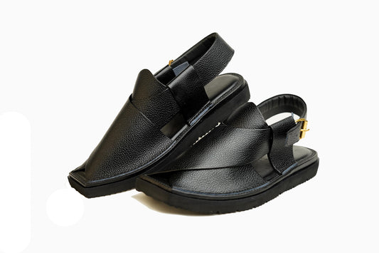 Air Kaptaan Chappal Dotted Black