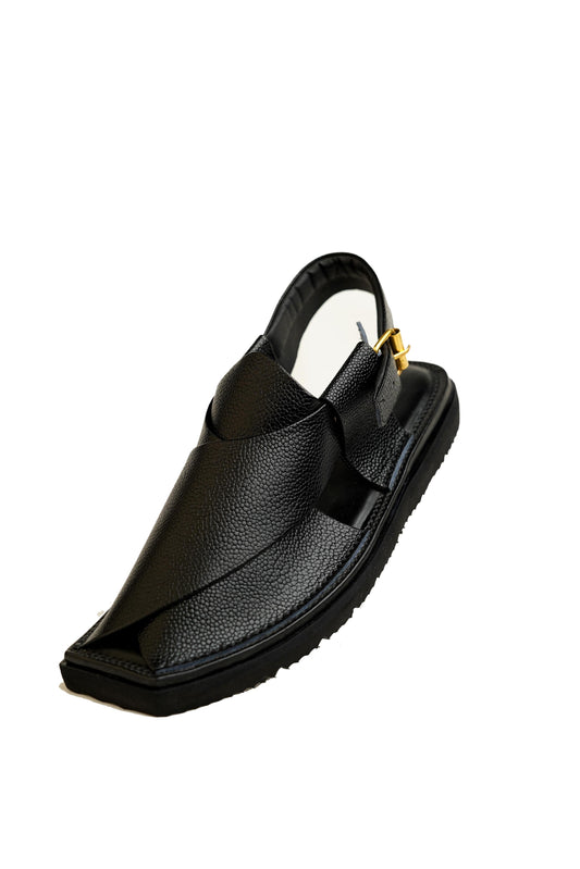 Air Kaptaan Chappal Dotted Black