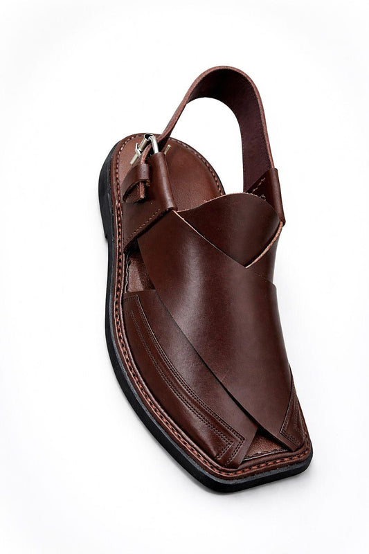 Alpha Step Peshawari Chappal Choclate Brown