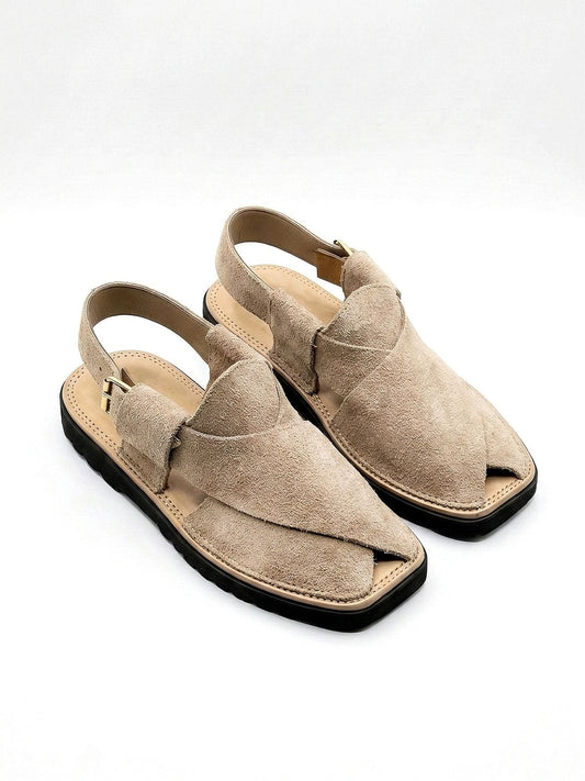 Air Kaptaan Chappal Camel Color Suede