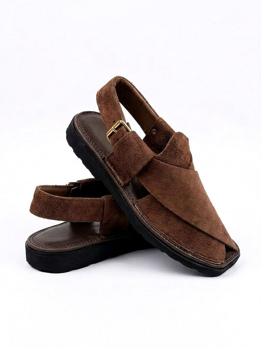 Air Kaptaan Chappal Brown Suede