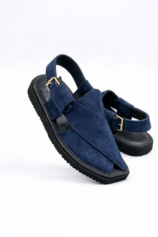 Air Kaptaan Chappal Blue Suede