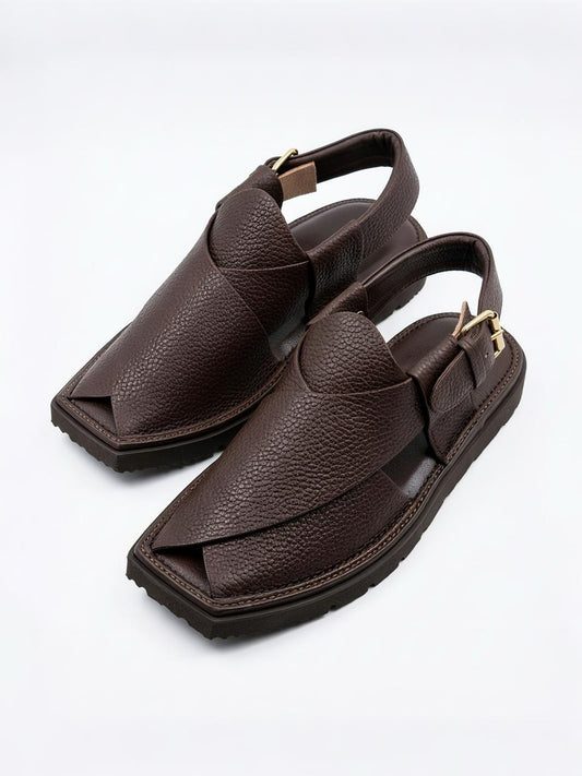 Air Kaptaan Chappal Dotted brown