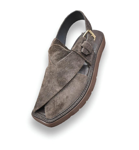 Air Kaptaan Chappal Brown Color Suede