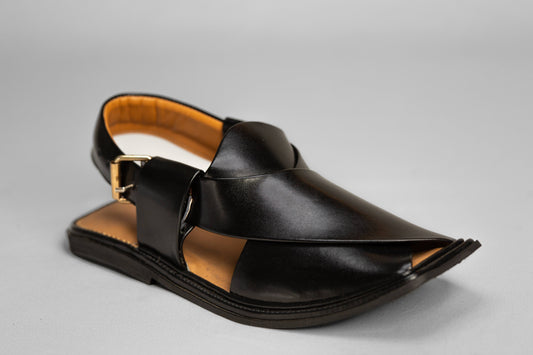 Black T shape Chappal