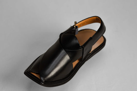 Black T shape Chappal