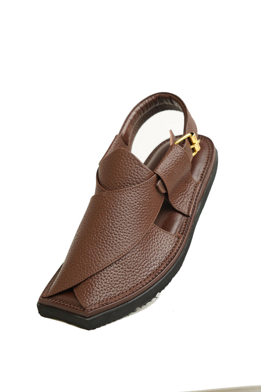 Kaptaan Chappal in super light weight sole brown colour