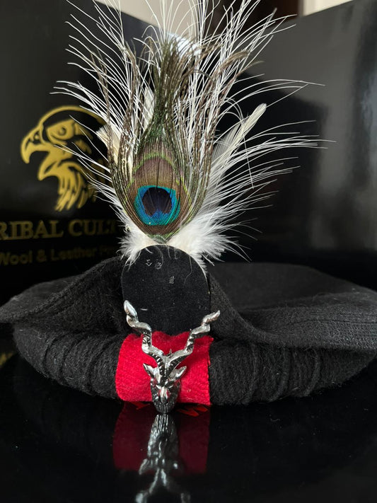 Markhor Pakol Bunanza wool with Peacock Feather