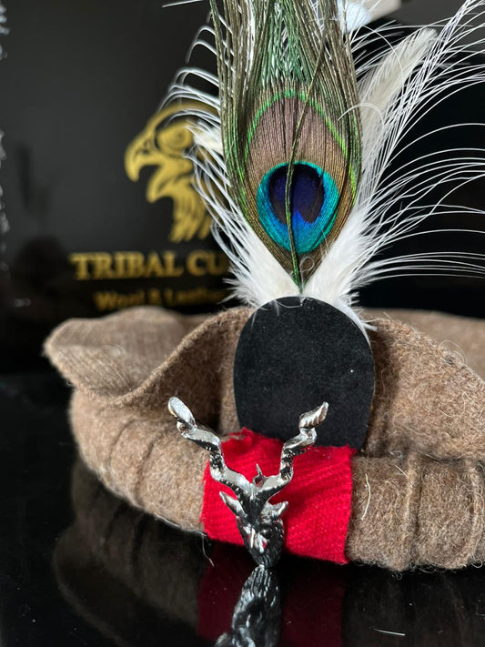 Markhor Pakol Bunanza wool with Peacock Feather