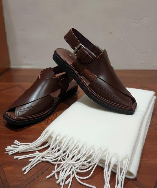 Alpha Step Peshawari Chappal Choclate Brown