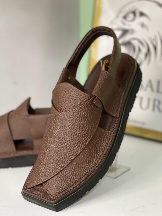Air Kaptaan Chappal Dotted brown