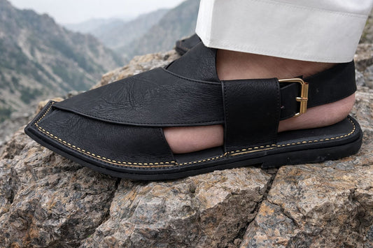 Textured Black Cut Shape Slim sole