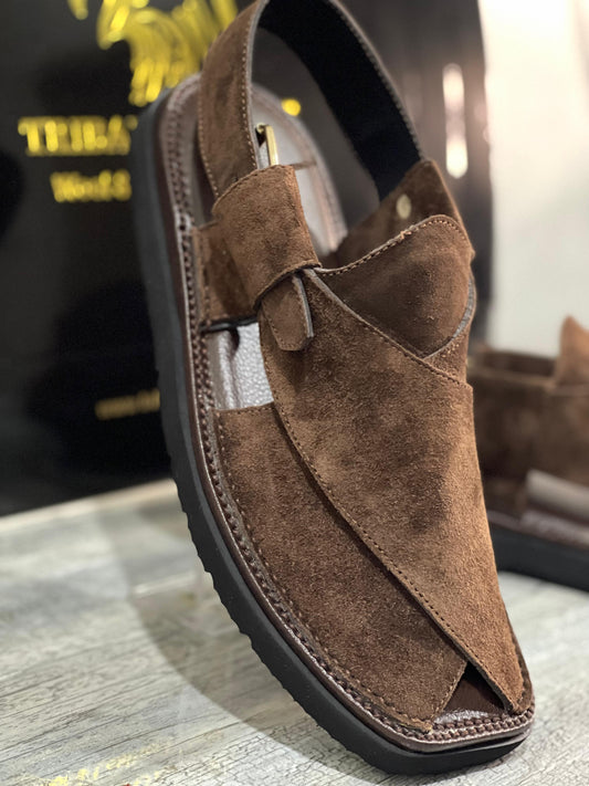 Kaptaan Chappal Chocolate Suede in super light weight sole