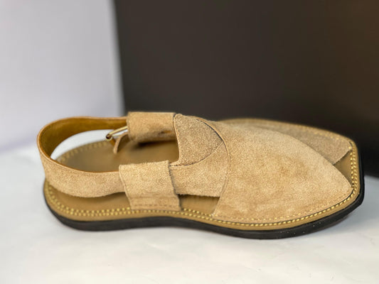 Kaptaan Chappal Ladir Fawn Suede in super light weight sole