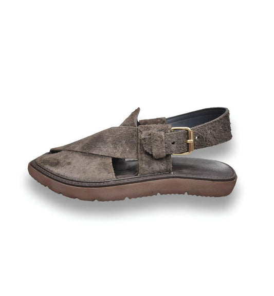 Air Kaptaan Chappal Brown Color Suede